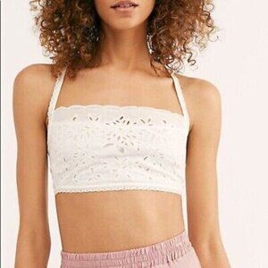 Free People Cassandra Crop Top in Ivory White Size S NWT
